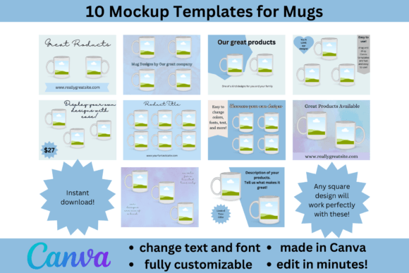 10 Blue Themed Mug Mockups for Canva: A Designer's Guide