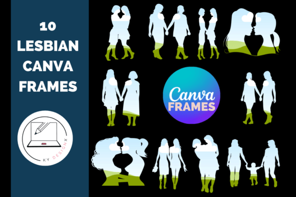 10 Lesbian Canva Frames: Custom Templates for Pride Designs