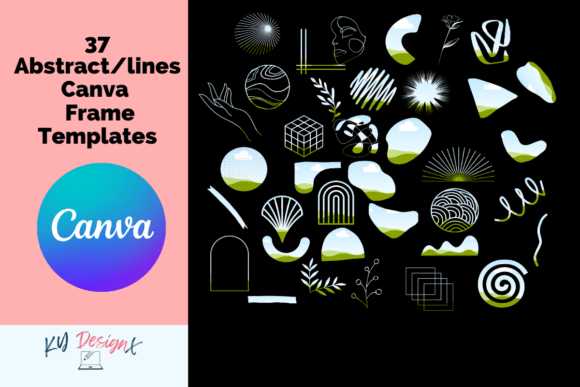 37 Canva Modern Abstract & Lines Frames for Designers