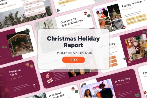 Christmas Holiday Report - PPT Templates: Professional Holiday Decks