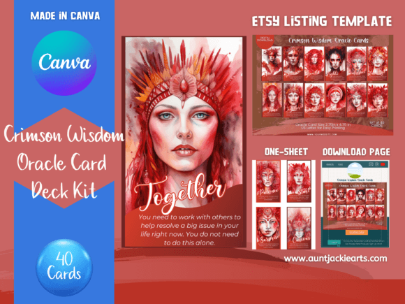 Crimson Wisdom Oracle Cards Canva Template: A Deep Dive