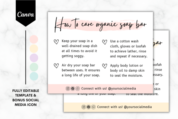 Custom Soap Care Card Canva Template 3: Professional Branding