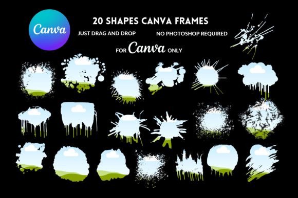 Editable Canva Frames: Instant Grunge & Brushstroke Style