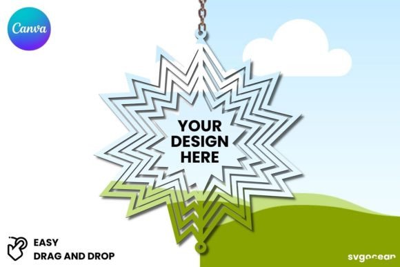 Elevate Your Designs: The Snowflake Wind Spinner Canva Mockup