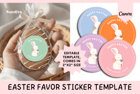 Elevate Your Easter Packaging with This Round Sticker Template