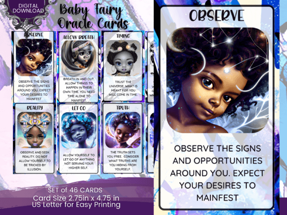 Enchant Your Audience: The Black Fairy Oracle Card Canva Template