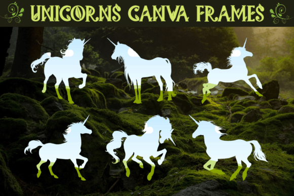 Enchant Your Designs with Unicorns Canva Frames