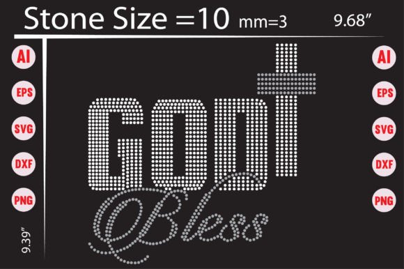 God Bless Rhinestone Templates: A Sparkling Design Asset