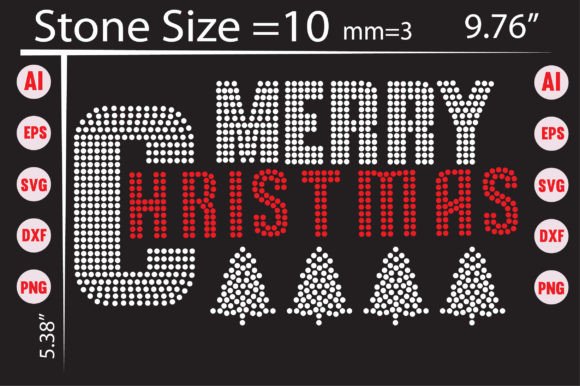 Merry Christmas Rhinestone Templates: Festive Design Files