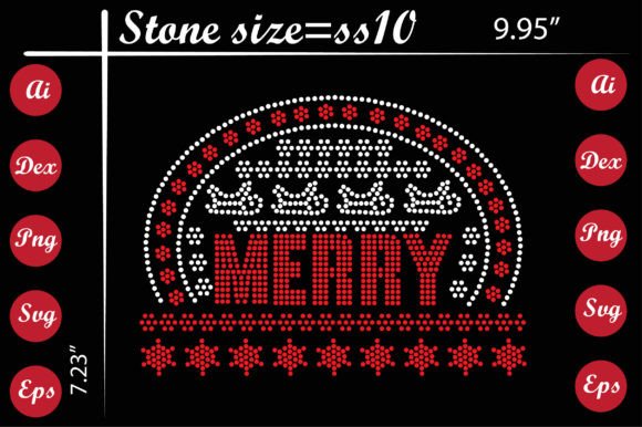 Merry Rhinestone Templates Design: A Festive Graphic Resource