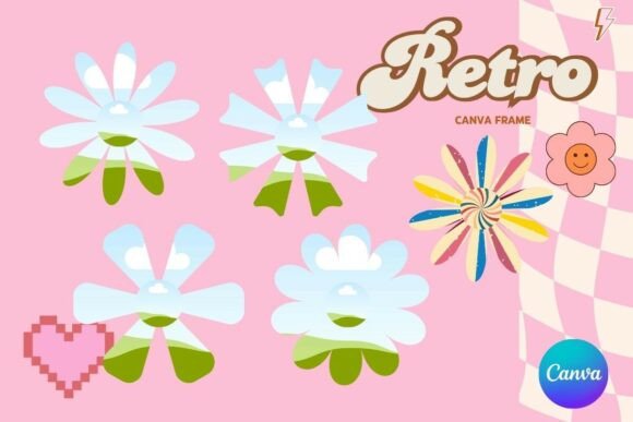 Retro Flower Canva Frame Add Photo_11: A Designer’s Tool for Nostalgic Branding