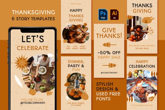 Stunning Thanksgiving Story Templates for Social Media
